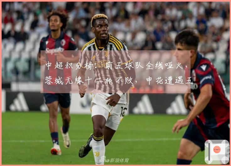 中超积分榜：前五球队全线哑火，蓉城无缘十二轮不败，申花遭遇五连平